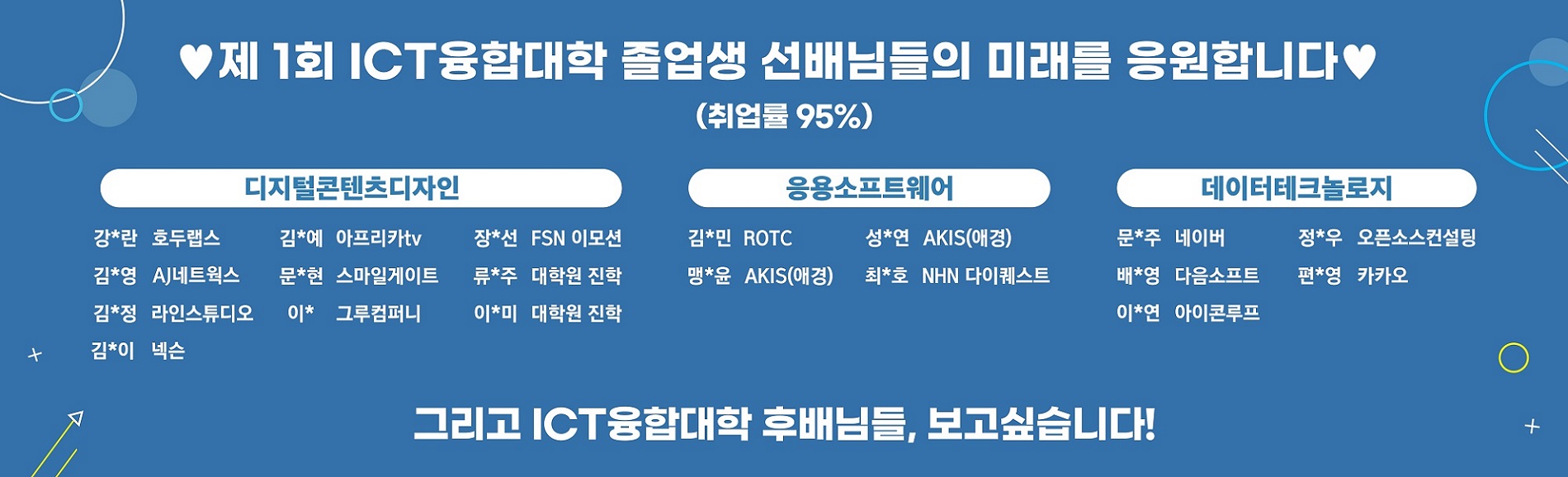 졸업생 선배님들의 미래를 응원합니다.